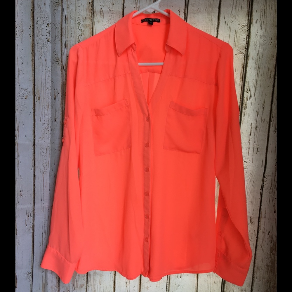 Hot Pink Express Button Top